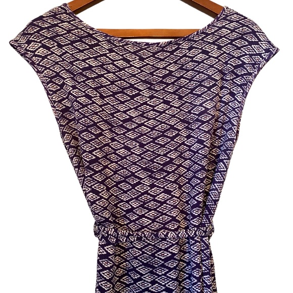 Ezra Hailey Geo Print Tie Short Sleeve Dress - Picture 4 of 13